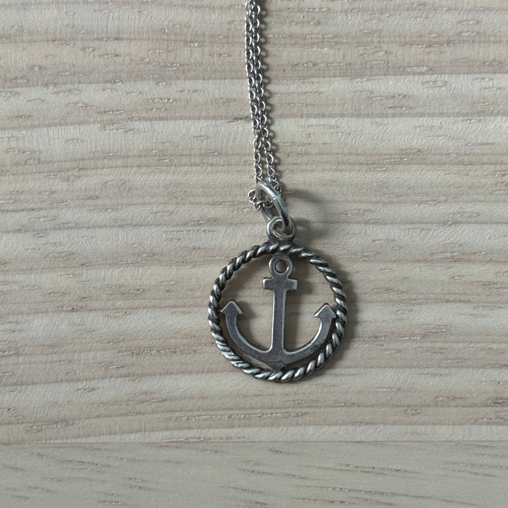 Tiffany & Co - RETIRED - Anchor and Rope Pendant Necklace - Sterling Silver 925